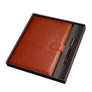 Custom Luxury Business Gift Leather A5 Notebook Set with Pen WAUGRW5